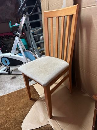 Pack 6 Sillas Madera Haya Tapizadas