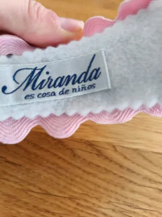 Diadema infantil cuadros rosa y gris