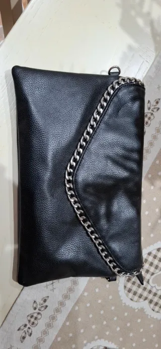 Borsa donna elegante nera con catena
