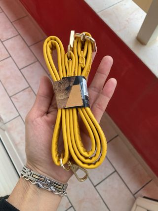 Tracolla Gialla con Moschettoni Oro