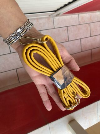 Tracolla Gialla con Moschettoni Oro