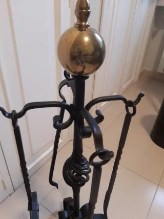 Juego Chimenea Hierro Forjado Negro/Dorado ,URGENT