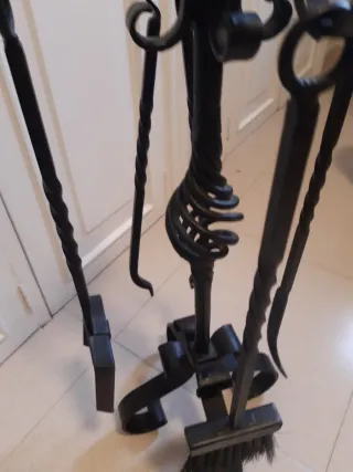 Juego Chimenea Hierro Forjado Negro/Dorado ,URGENT