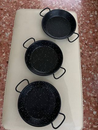 3 Paellitas Negras con Asas