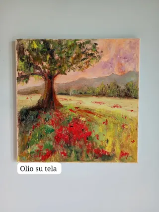 Dipinto ad olio su tela: Paesaggio astratto