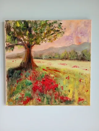 Dipinto ad olio su tela: Paesaggio astratto