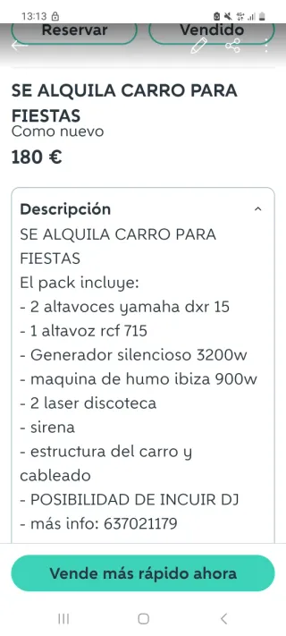 Máquina de Humo y Láser discoteca ALQUILER