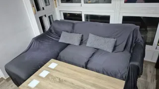 Sofá cama gris tela