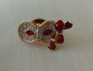 Spilla maschera veneziana brillantini Swarovski