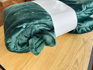 Colcha terciopelo verde 180x220