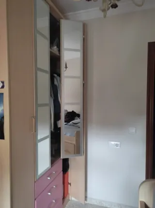 Armario plegable 120cm beige/rosa