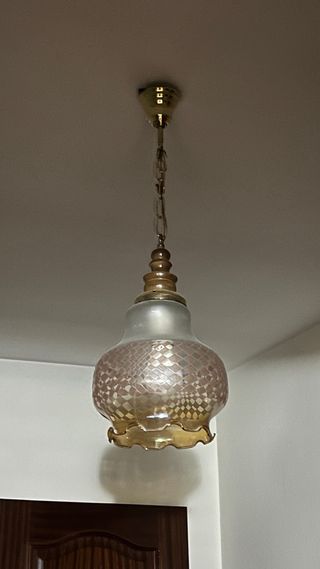 Lámpara de techo colgante cristal y metal