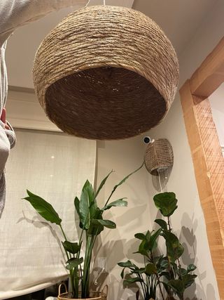 Lámpara de fibras naturales yute