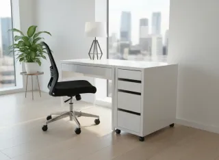 Cajonera blanca con ruedas