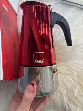 Cafetera Ibili Roja Inox nueva, con caja