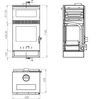 Estufa leña Ventilada  horno SANT2033