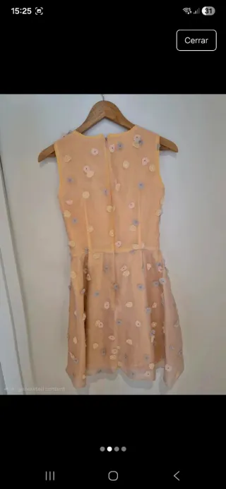 Vestido Dolores Promesas floral naranja rosa