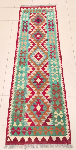 Tappeto Kilim afgano 200x63 cm lana