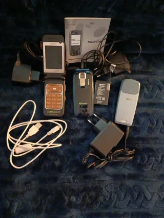 3 Móviles Nokia-Movistar con Baterías y Cargadores