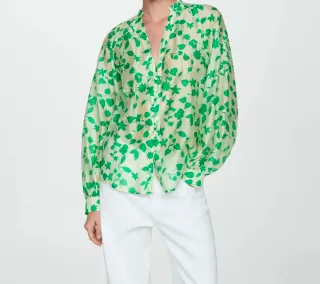 Camisa Lyocell Estampada Verde