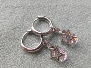 Pendientes aro estrella plata de ley