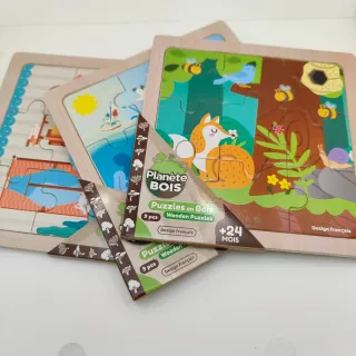 Pack Puzzles de Madera Planète BOIS (9 piezas)