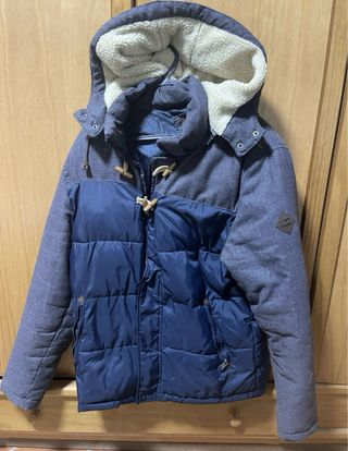 Casaco de Inverno Bershka Azul e Cinza