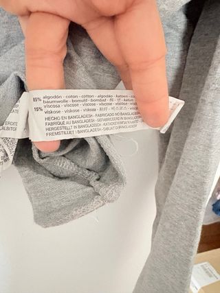 Sudadera Crop Zara Gris Talla S
