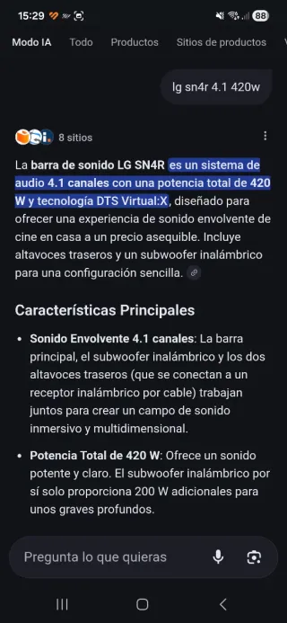 Barra de Sonido LG 420W DTS Virtual X 4.1