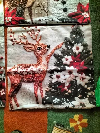 Fundas Cojines Navideños Santa Reno Muñeco Nieve