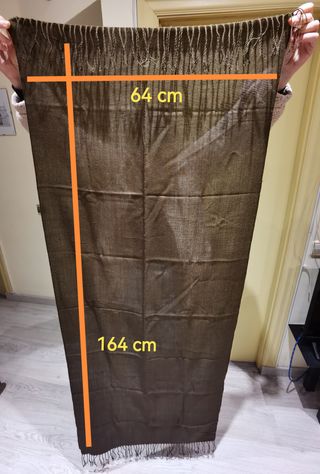 Pashmina marrón con flecos