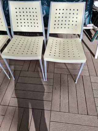 4 Sillas Cocina Beige y Gris