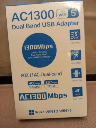 Adattatore USB Dual Band WiFi 5 AC1300