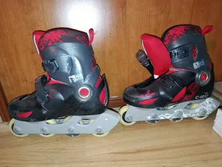 Patines Oxelo Negros y Rojos Talla 34-36
