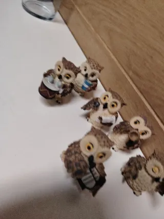 Conjunto 7 Búhos Decorativos Resina