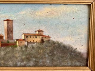 Olio su tavola Paesaggio toscano