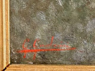 Olio su tavola Paesaggio toscano