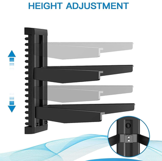 Estantería Soporte Pared Cristal Negro