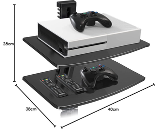 Estantería Soporte Pared Cristal Negro