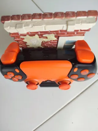 Comando PS5 Customizado Laranja e Preto