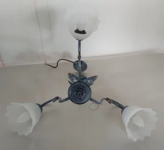 Lámpara de techo metal y cristal