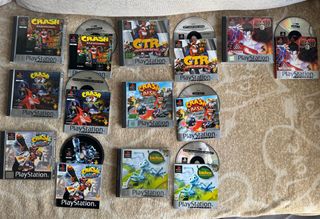 PS1 lote juegos, 2 mandos y 2 pistolas originales.