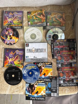 PS1 lote juegos, 2 mandos y 2 pistolas originales.