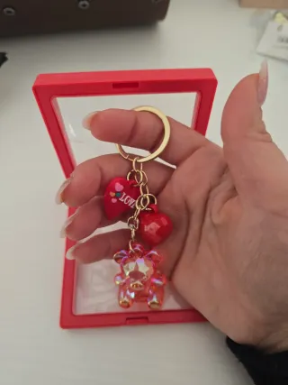 Portachiavi Orso e Cuore Rosso