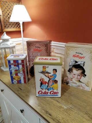 Lote 4 Cajas Metálicas Decorativas Vintage