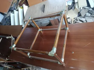 Mesa auxiliar madera y metal