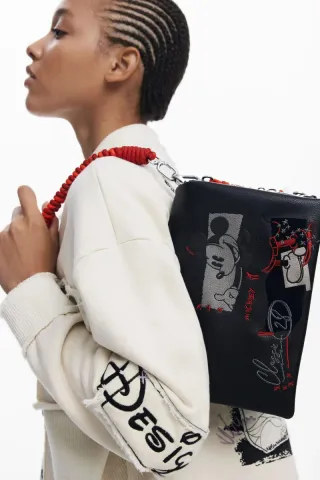Bolso bandolera Mickey Desigual negro/rojo