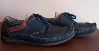 Zapatos Fluchos Piel Azul