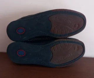 Zapatos Fluchos Piel Azul