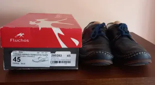 Zapatos Fluchos Piel Azul